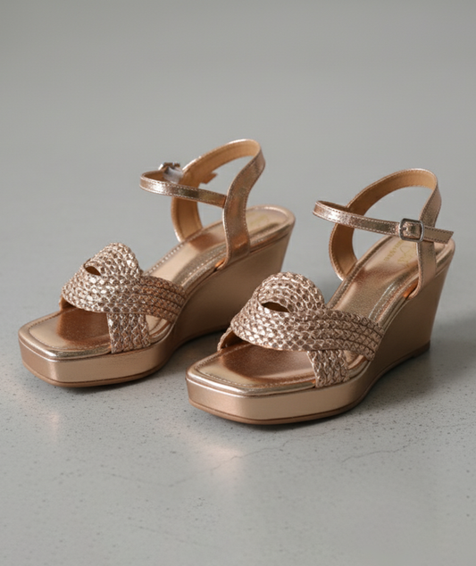 Weave Wedges - Rose Gold