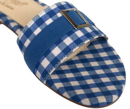 Checkered Flats - Blue