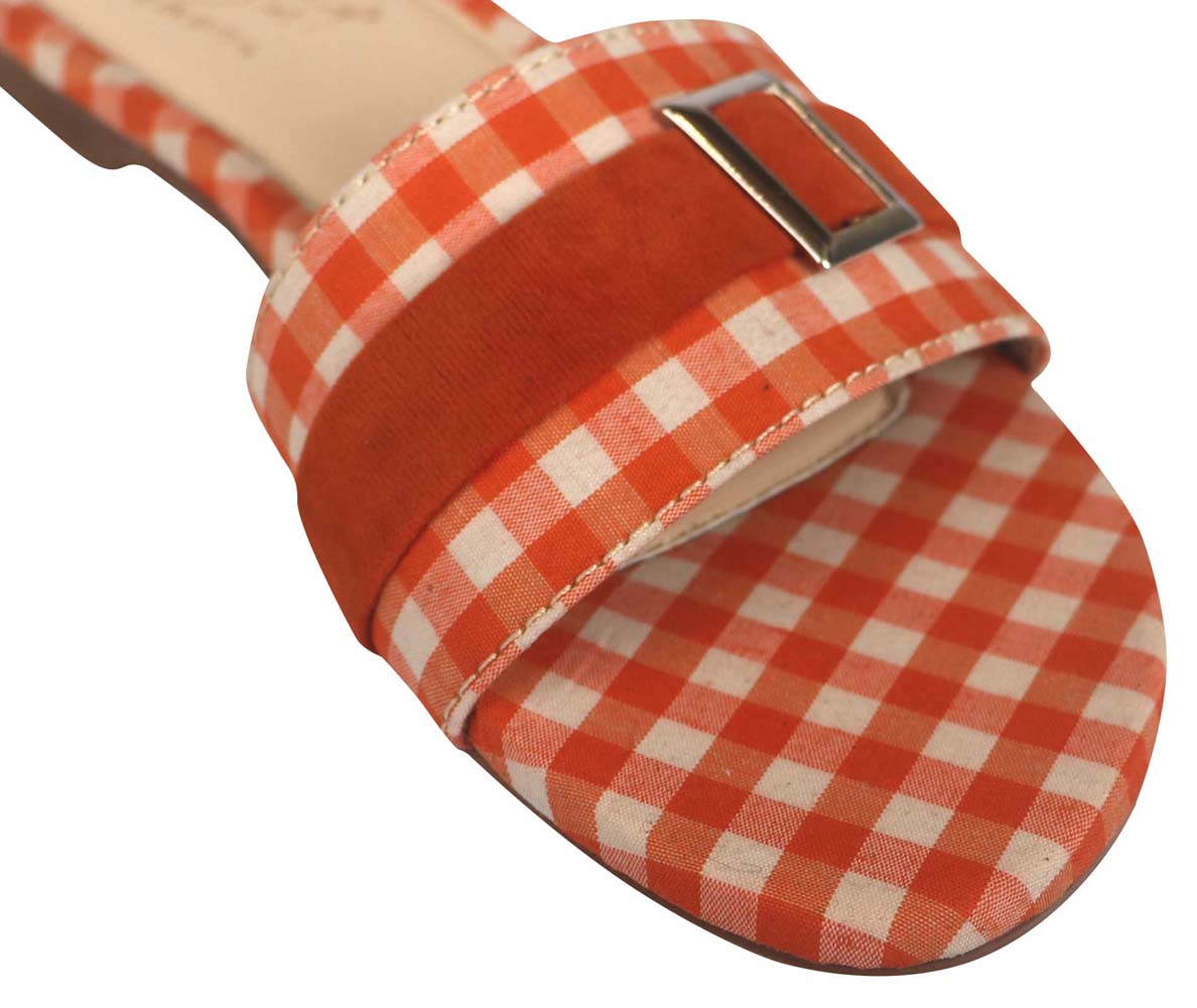 Checkered Flats - Orange