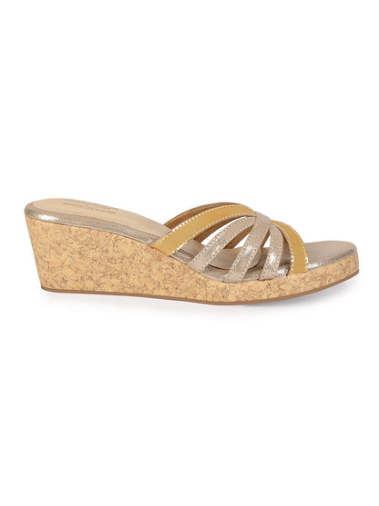 Criss-Cross Wedges - Gold