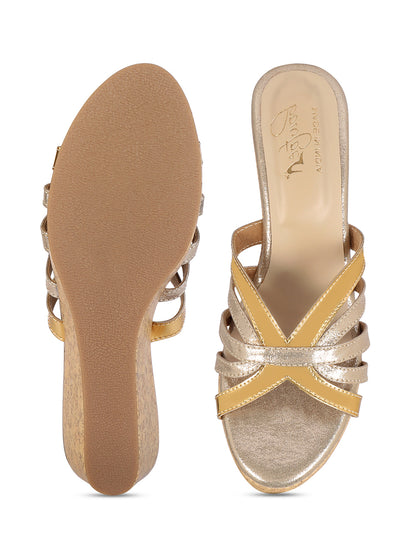 Criss-Cross Wedges - Gold