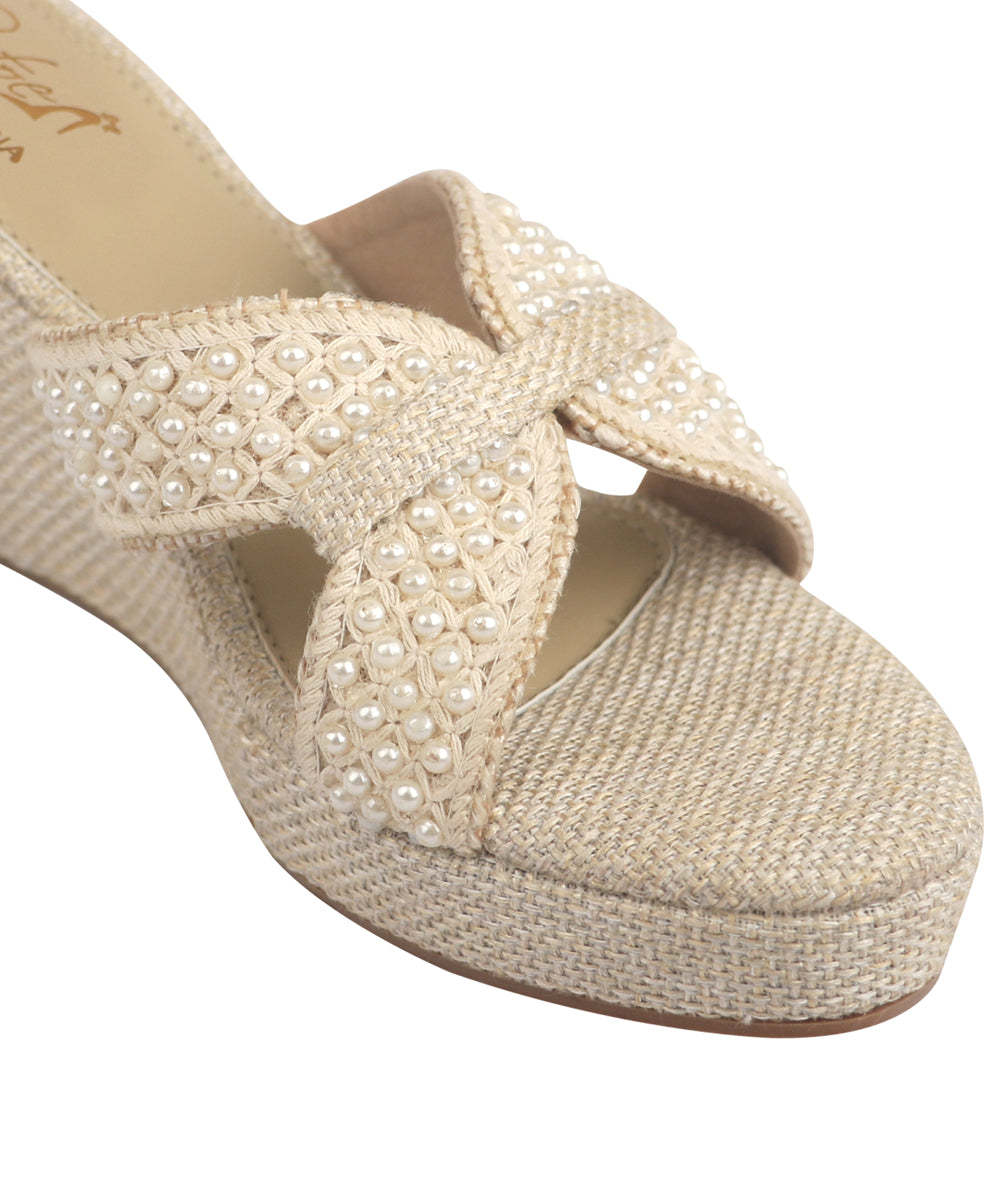 Lace Wedges - Nude