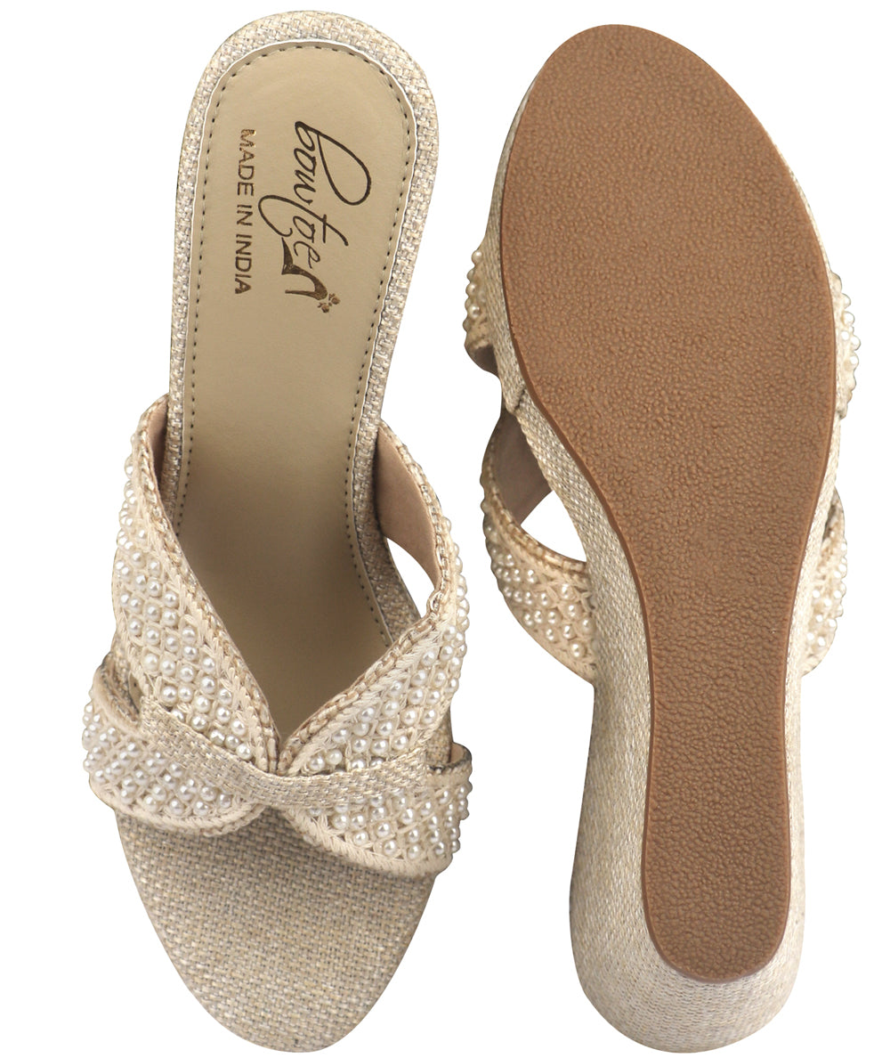 Lace Wedges - Nude