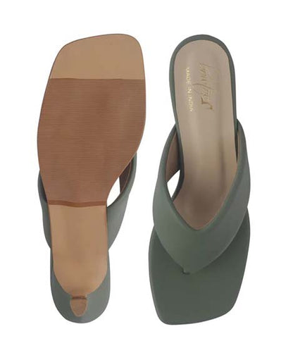 Mocha Kitten Heels - Sage