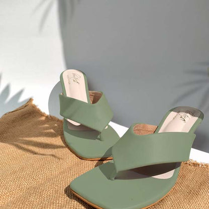 Mocha Kitten Heels - Sage