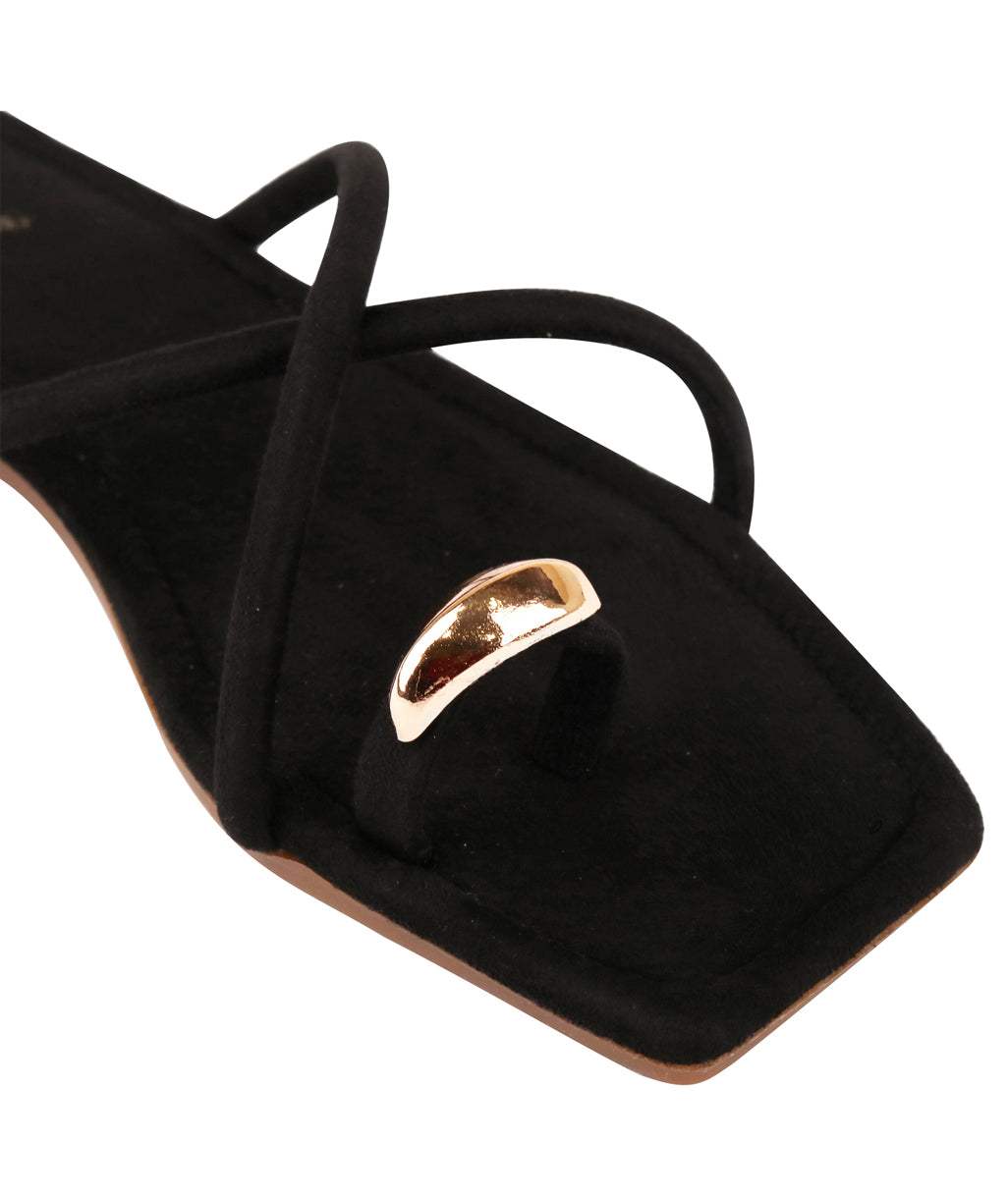 Suede Flats - Black