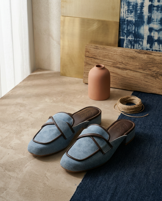 Denim Mules - Denim