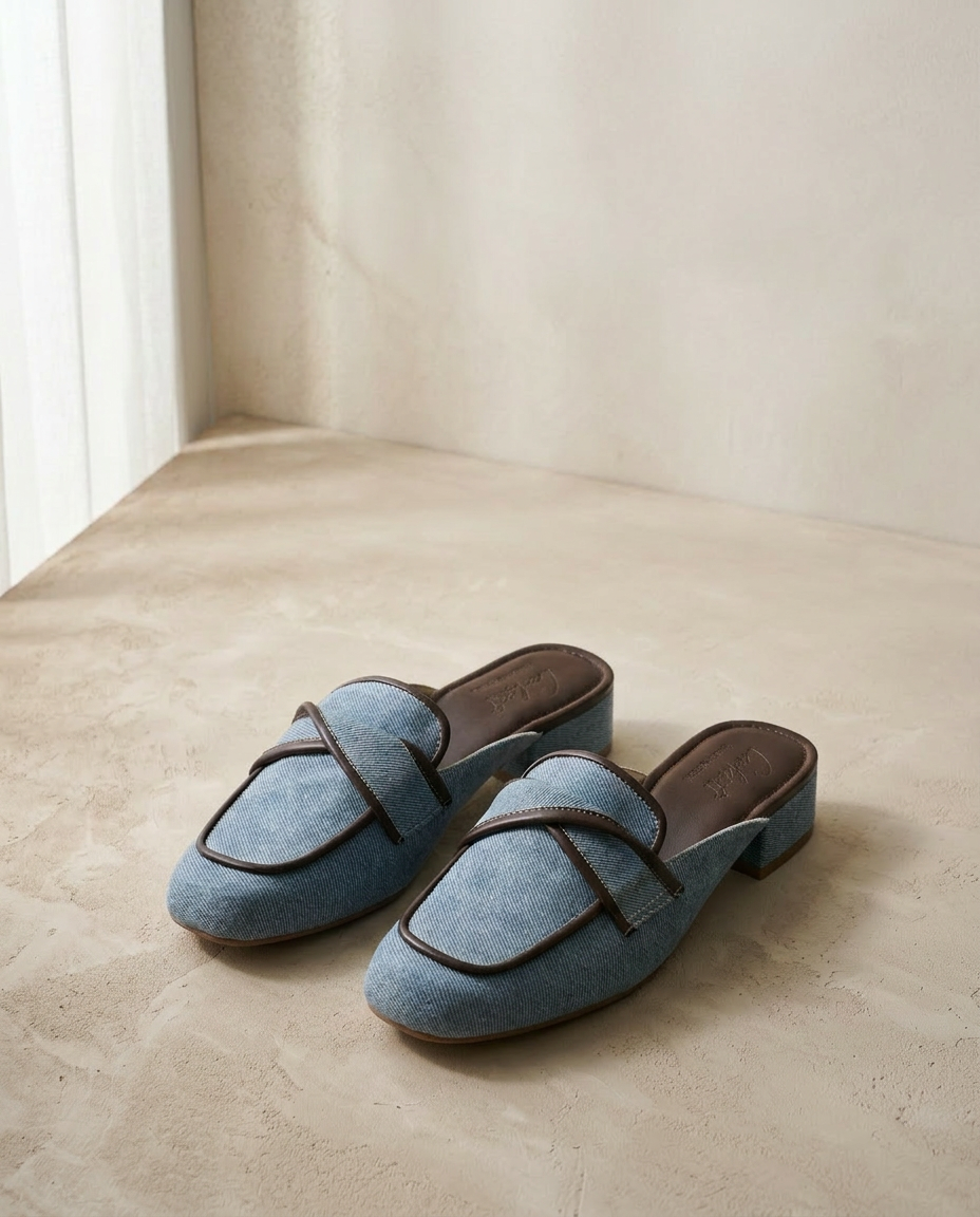 Denim Mules - Denim